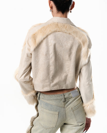 Spliced Faux-Leather Jacket