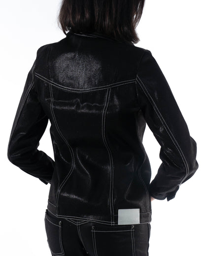 Coated Panelled Trucker Jacket