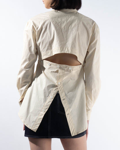 Panelled Open-Back Shirt - Cream