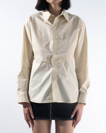 Panelled Open-Back Shirt - Cream