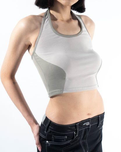 Contrast Halter Top - Grey