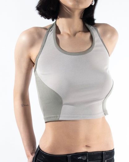 Contrast Halter Top - Grey