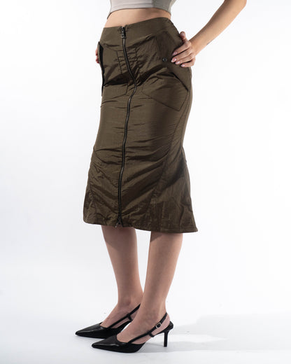 Utility Fishtail Skirt - Olive