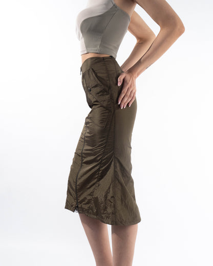 Utility Fishtail Skirt - Olive