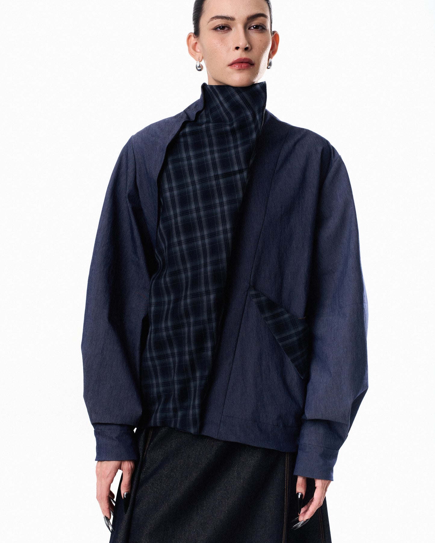Spliced Plaid Jacket
